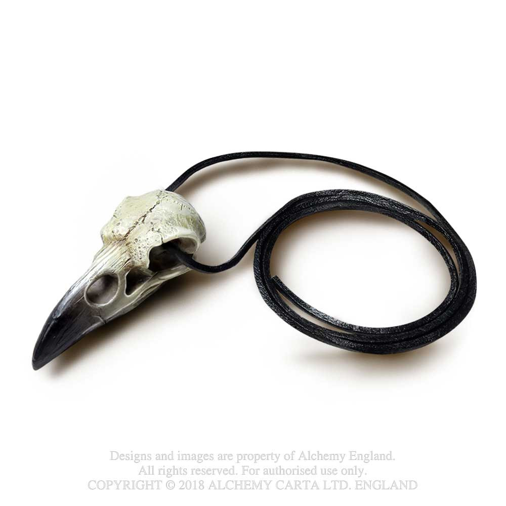 Alchemy - Reliquary Raven Skull Figurine - Cream